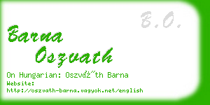 barna oszvath business card